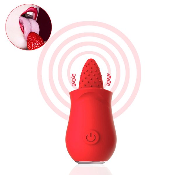 Silicone vibration rods vibrate the tongue, female tongue licking the masturbation device to tease - Image 5