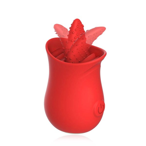 Silicone vibration rods vibrate the tongue, female tongue licking the masturbation device to tease - Image 2