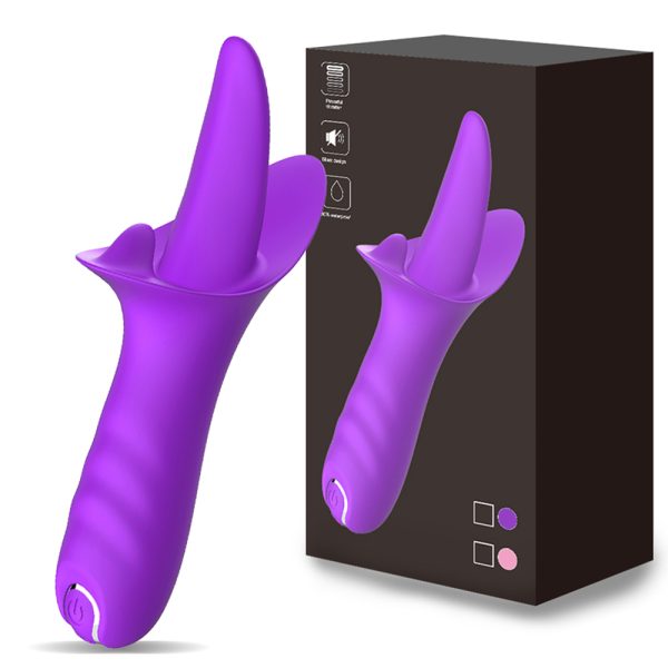 Silicone vibration rods vibrate the tongue, female tongue licking the masturbation device to tease - Image 3